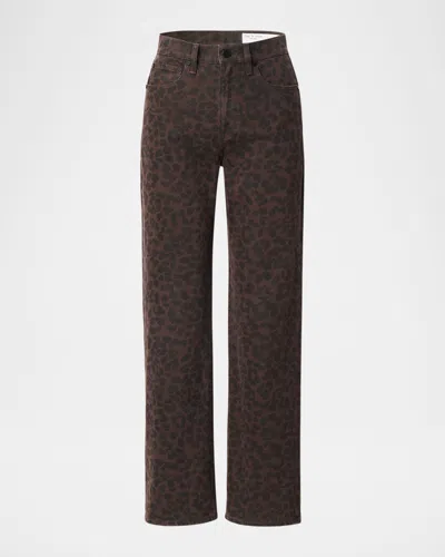 Rag & Bone Shea High Rise Straight Leg Jeans In Leopard In Brown