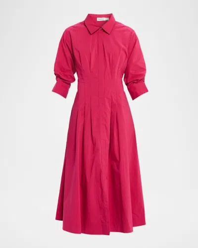 Simkhai Jazz Pintuck Midi Shirtdress In Pink