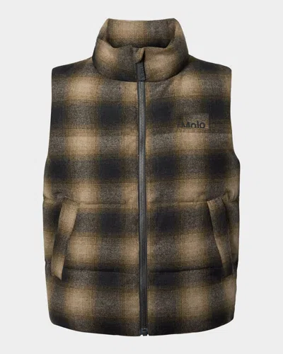 Molo Boy's Heike Puffer Vest In Brown