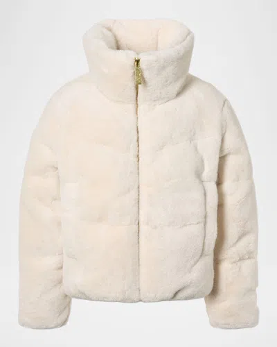 Molo Girl's Havi 2 Faux Fur Jacket In Neutral
