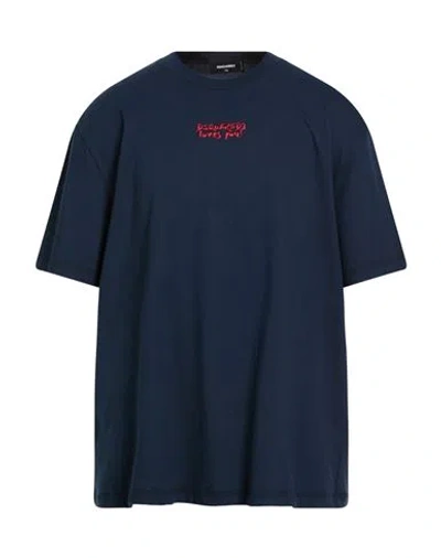Dsquared2 Man T-shirt Navy Size Xs Cotton In Blue