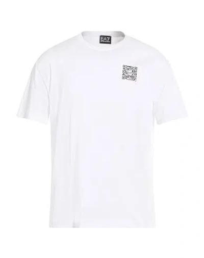 Ea7 Man T-shirt White Size Xxl Cotton In White