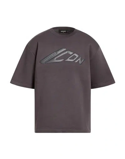 Dsquared2 Man Sweatshirt Grey Size M Cotton, Polyester In Brown