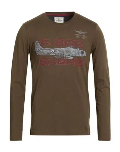 Aeronautica Militare Man T-shirt Military Green Size M Cotton In Green