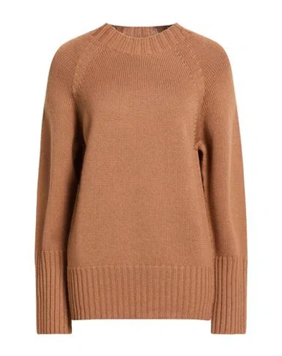 Drumohr Woman Sweater Camel Size Xl Merino Wool In Brown