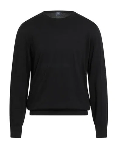 Fedeli Man Sweater Black Size 48 Cotton In Black
