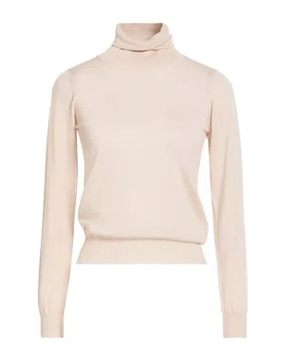 Drumohr Woman Turtleneck Beige Size M Merino Wool In Neutral