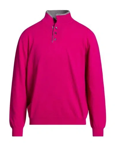 Heritage Man Sweater Fuchsia Size 44 Wool, Cashmere In Pink
