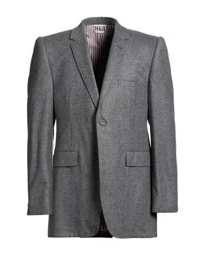 Thom Browne Man Blazer Grey Size 3 Virgin Wool In Gray