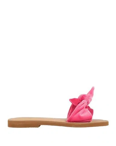 Palma Woman Sandals Fuchsia Size 8 Textile Fibers In Pink
