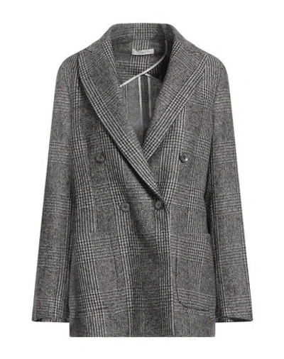 Fedeli Woman Blazer Charcoal Size 6 Wool, Alpaca Wool, Polyester In Gray