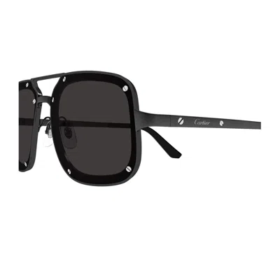 Cartier Ct0194s Santos De Sunglasses In Black