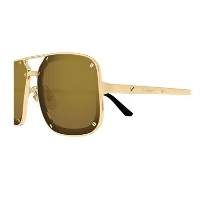 Cartier Ct0194s Santos De Sunglasses In Gold