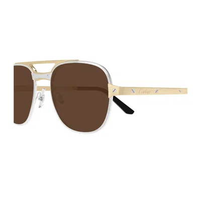 Cartier Ct0477s Santos De Sunglasses In Gold