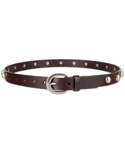 Levi's Skinny Studded Casual Leather Belt In Brown