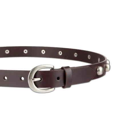 Levi's Skinny Studded Casual Leather Belt In Brown
