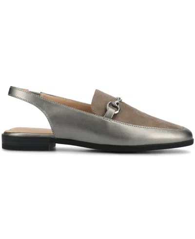 Journee Collection Women's Lainey Bit Sling Back Loafers In Gray