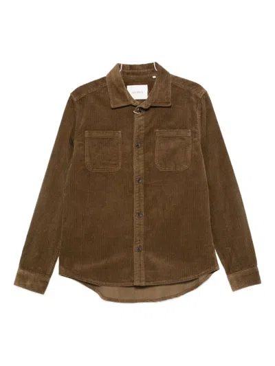 Les Deux Patch-pocket Corduroy Shirt In Brown