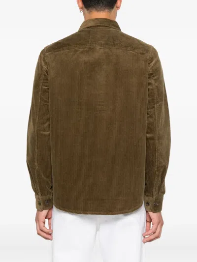 Les Deux Patch-pocket Corduroy Shirt In Brown