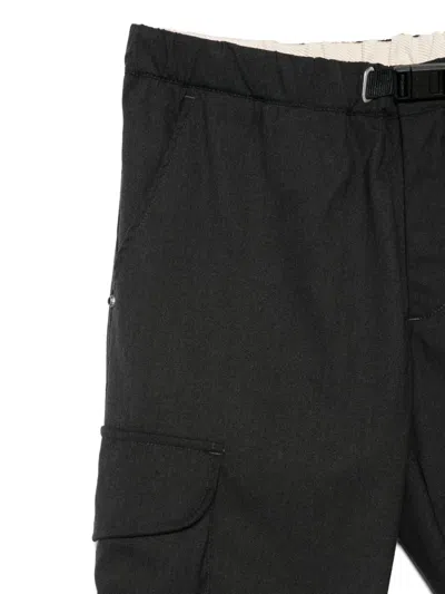 White Sand Belted Cargo Trousers In Gray