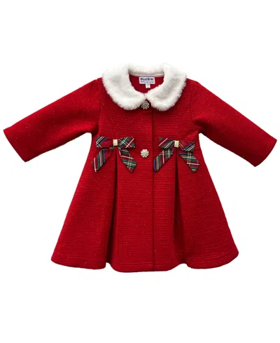 Blueberi Boulevard Baby Girls 2-piece Holiday Plaid Dress And Coat Set In Red
