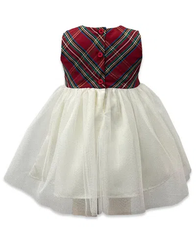 Blueberi Boulevard Baby Girls 2-piece Holiday Plaid Dress And Coat Set In Red