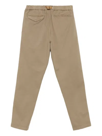White Sand Belted Trousers In Brown