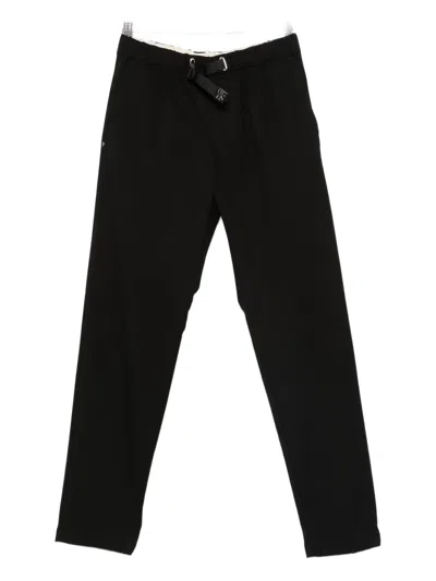 White Sand Drawstring Trousers In Black