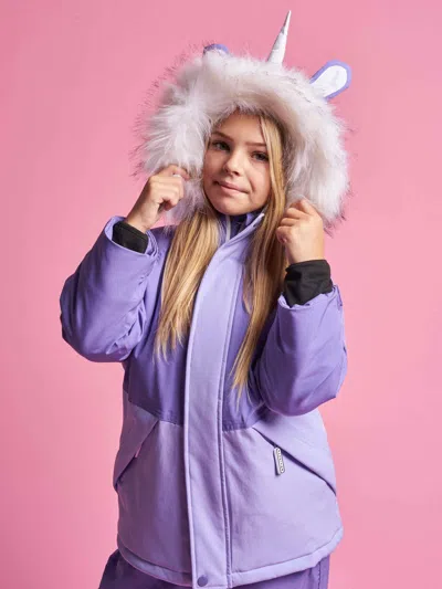 Roarsome Girls Sparkle The Unicorn Ski Jacket In Purple