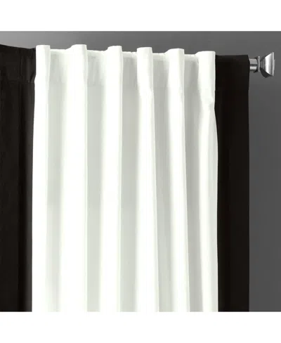 Half Price Drapes Fresh Popcorn & Black Bordered Vertical Printed Cotton Curtain