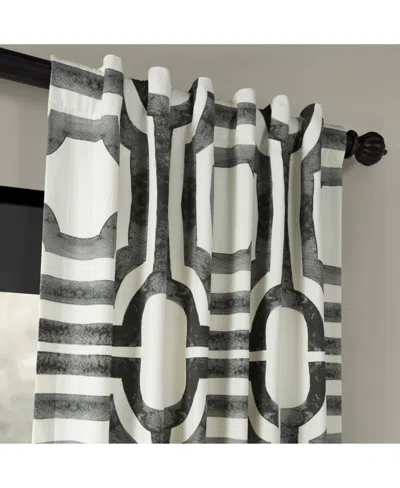 Half Price Drapes Mecca Steel Geometric Printed Cotton Room Darkening Curtain