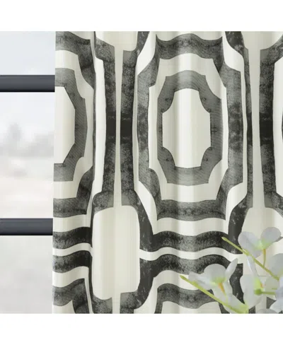 Half Price Drapes Mecca Steel Geometric Printed Cotton Room Darkening Curtain