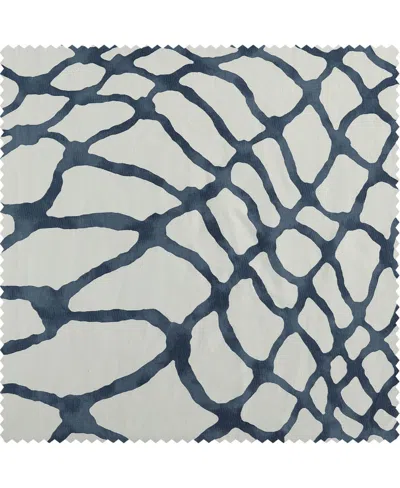 Half Price Drapes Ellis Blue Abstract Printed Cotton Room Darkening Curtain