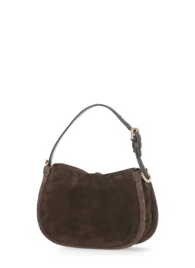 Etro Suede Leather Shoulder Bag With Removable Strap In Brown