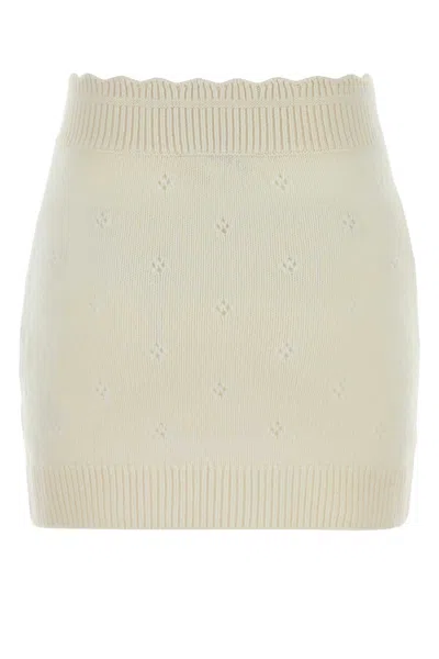 Chloé Chloe Women White Wool Blend Mini Skirt In White