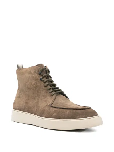 Officine Creative Frame 002 Suede Ankle Boots In Brown
