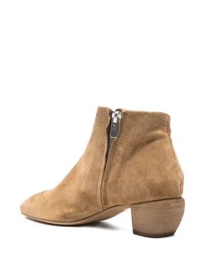 Officine Creative Suede Pointed-toe Ankle Boot In Brown