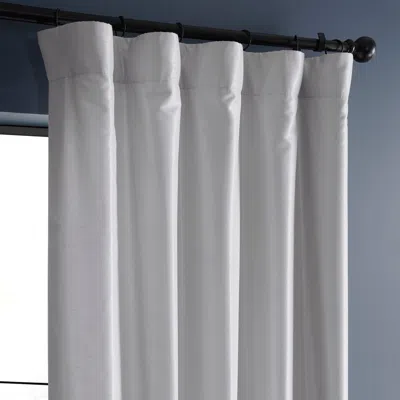 Half Price Drapes Ice Vintage Textured Faux Dupioni Silk Curtain In White