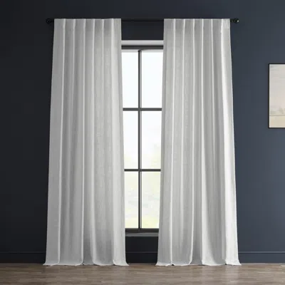 Half Price Drapes Rice White Heavy Faux Linen Curtain In White