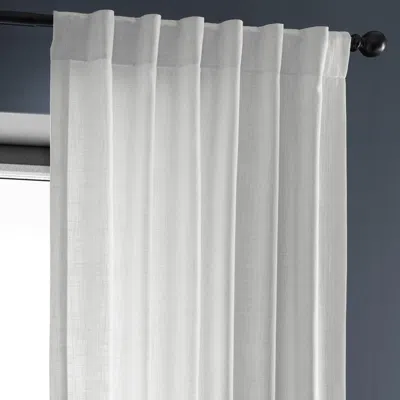 Half Price Drapes Rice White Heavy Faux Linen Curtain In White