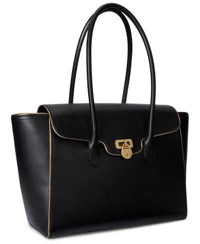 Ralph Lauren Tanner Extra-large Satchel Bag In Black
