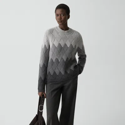 Theory Diamond Weave Sweater In Felted Wool-cashmere In Multi