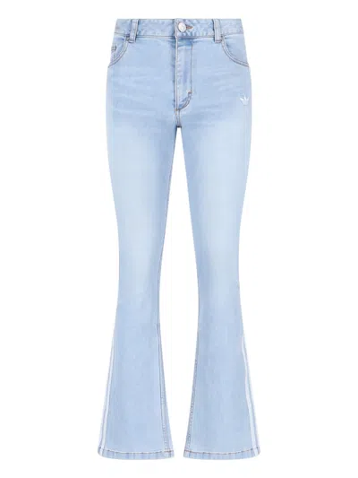 Adidas Originals 'adilenium' Bootcut Jeans In Blue