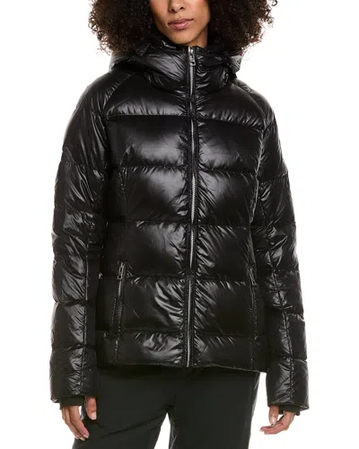 Skea Meg Vegan Leather Down Parka In Black