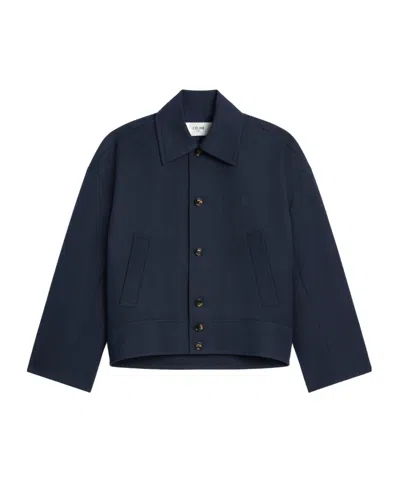 Celine Jacket In Cotton Wool Gabardine In Blue