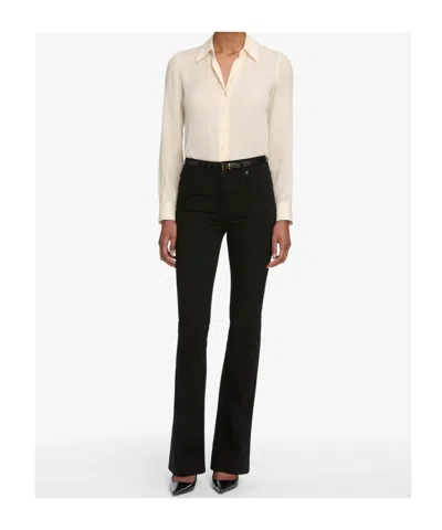 Frame High-waisted Flared Jeans In Black