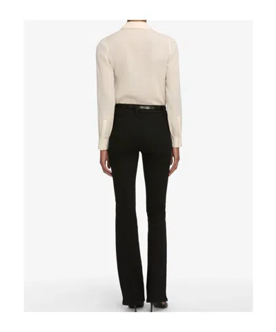 Frame High-waisted Flared Jeans In Black