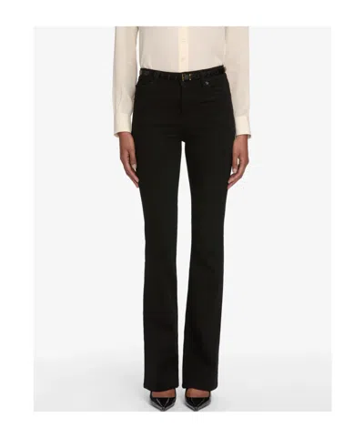 Frame High-waisted Flared Jeans In Black