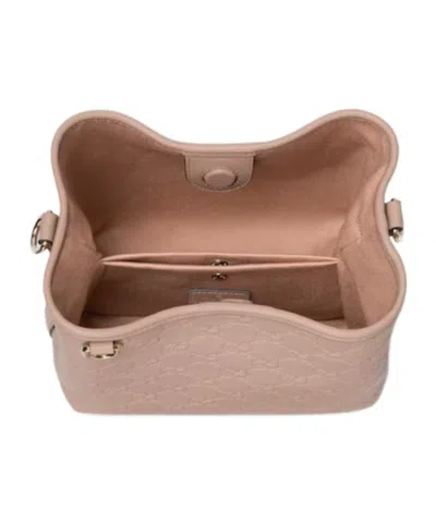 Gucci Gg Emblem Small Bucket Bag In Pink