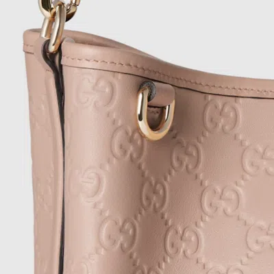 Gucci Gg Emblem Small Bucket Bag In Pink